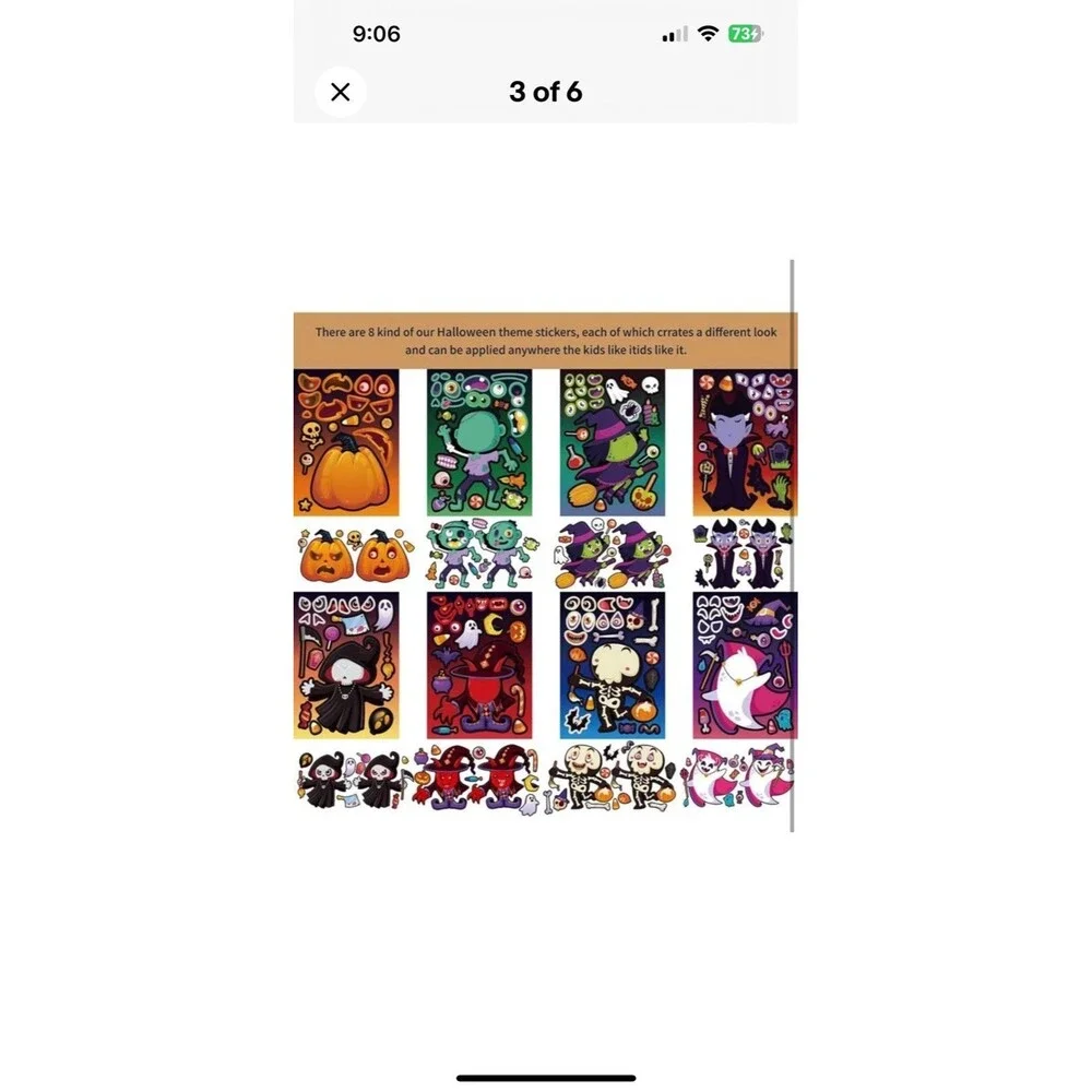 Halloween Stickers for Kids Party Favors, DIY Crafts 16 Sheets 8 Designs!